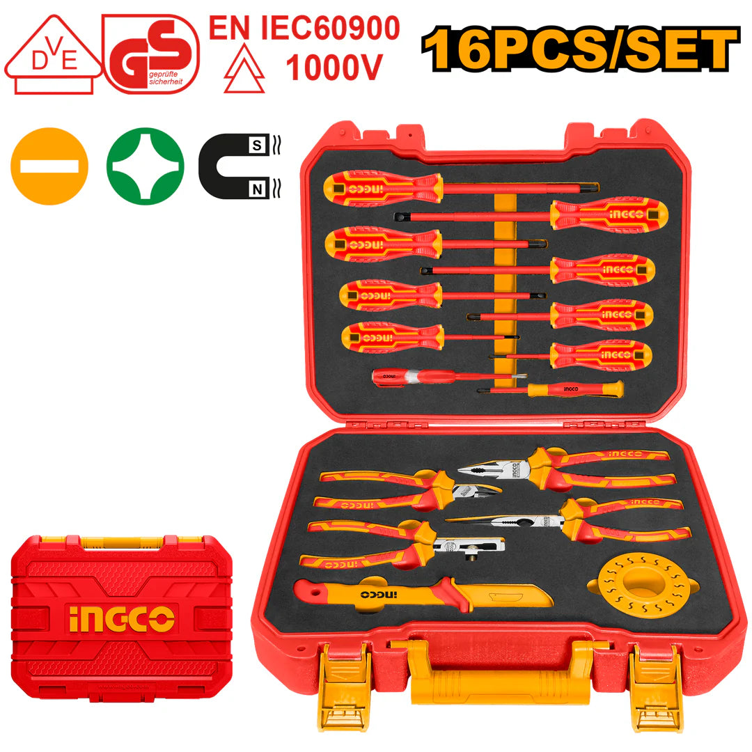 Ingco 16 Pcs insulated hand tools set HKITH1601