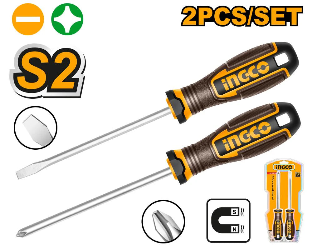 Ingco 2 Pcs screwdriver set 125MM HKSDS0228