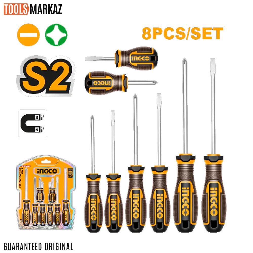 Ingco 8 Pcs screwdriver set HKSDS0828