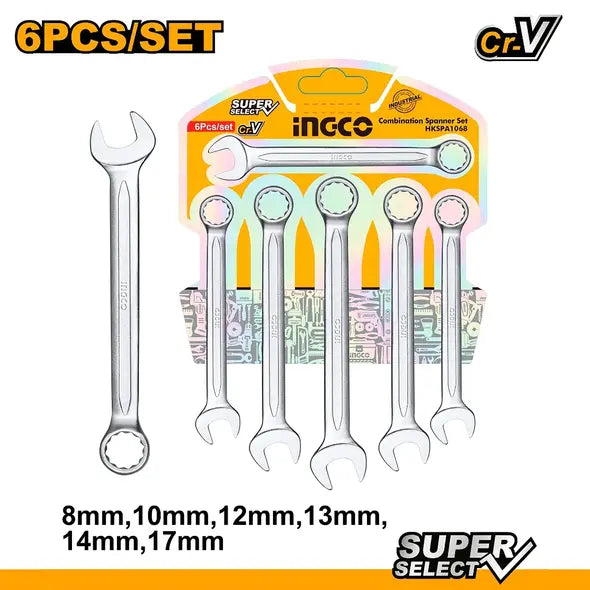 Ingco 6Pcs Combination spanner set HKSPA1068