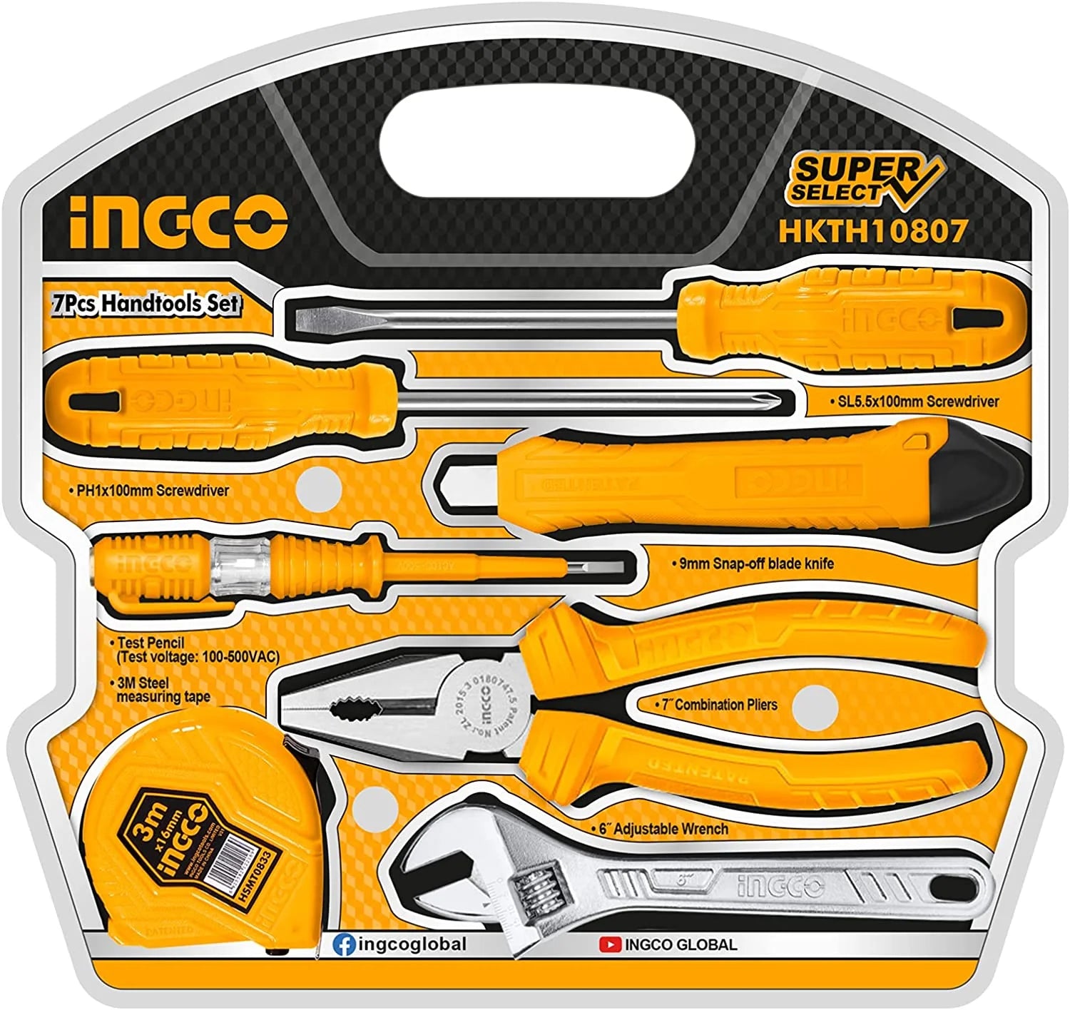 Ingco 7 Pcs hand tools set HKTH10807