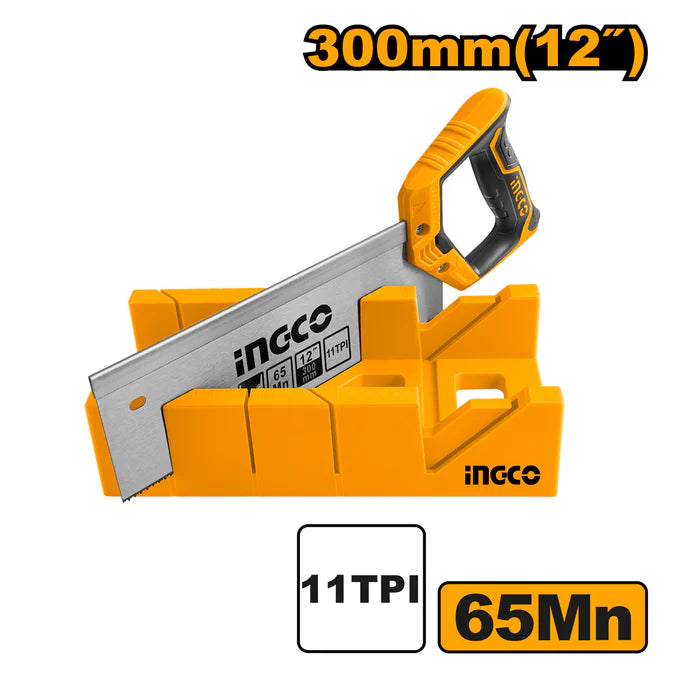 Ingco Mitre box and back saw set 12" HMBSK30082