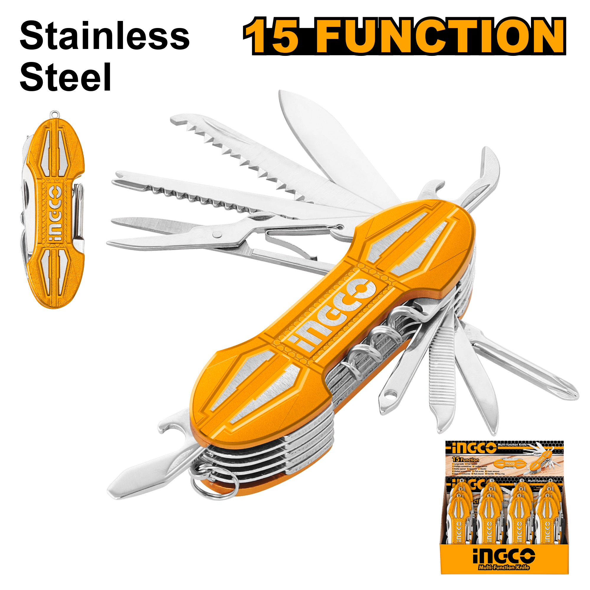 Ingco Multi-function knife 15 functions HMFK8158