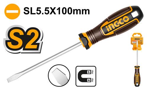 Ingco Slotted screwdriver Sl5.5/100MMM HSDSL5100