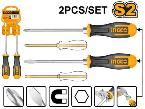 Ingco 2 Pcs go-through screwdriver set HSGT680208