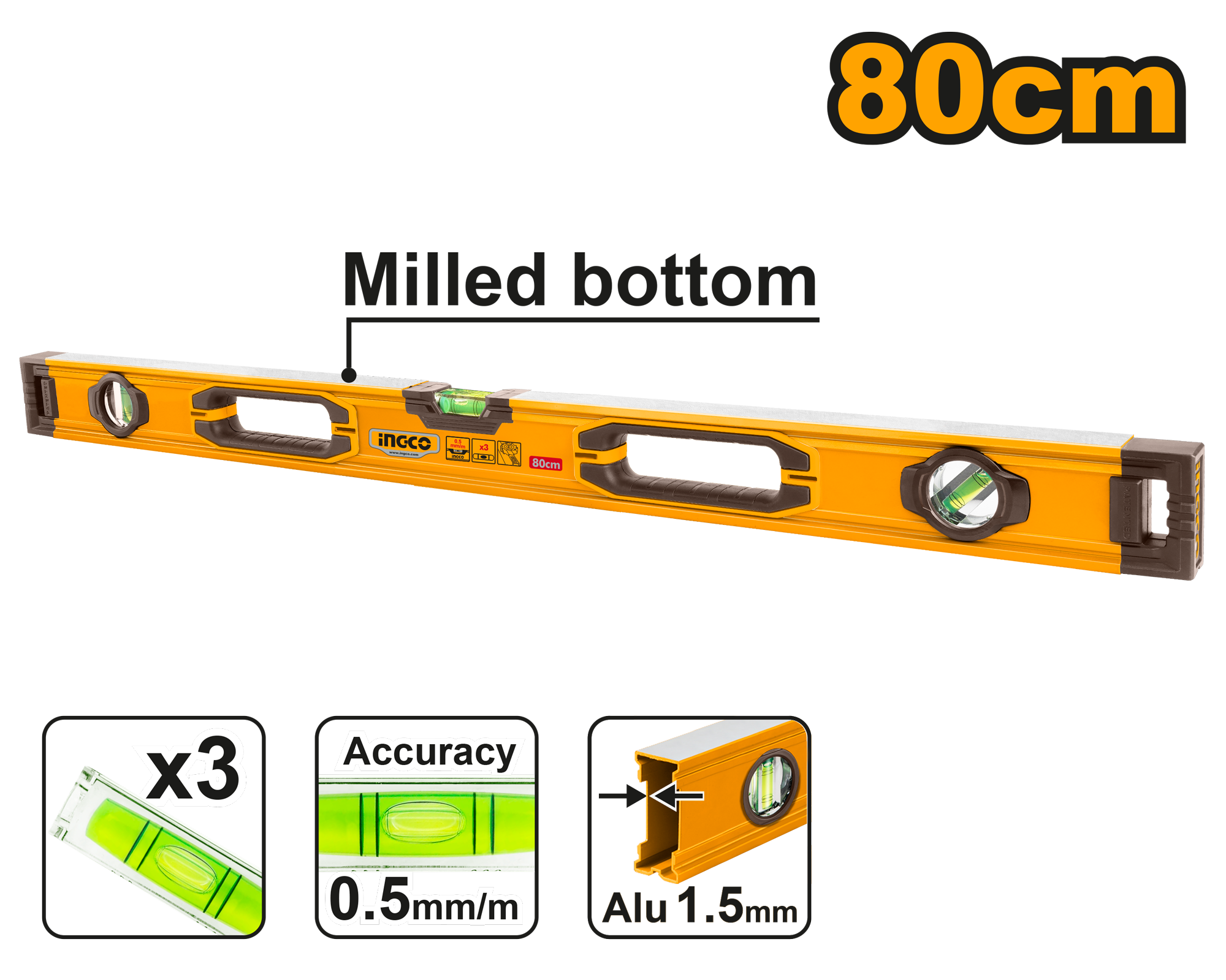 Ingco Spirit level 80cm HSL08080