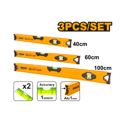 Ingco Spirit level set 3pcs HSL10403