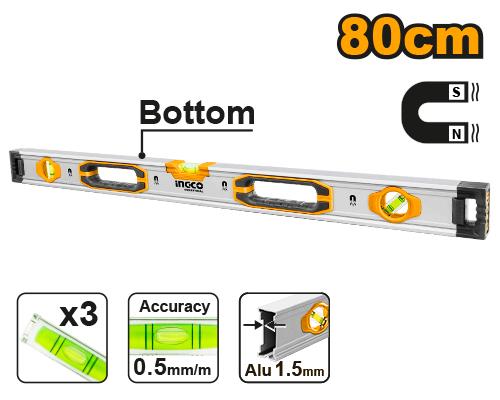Ingco Spirit level with powerful magnets 80cm HSL38080M