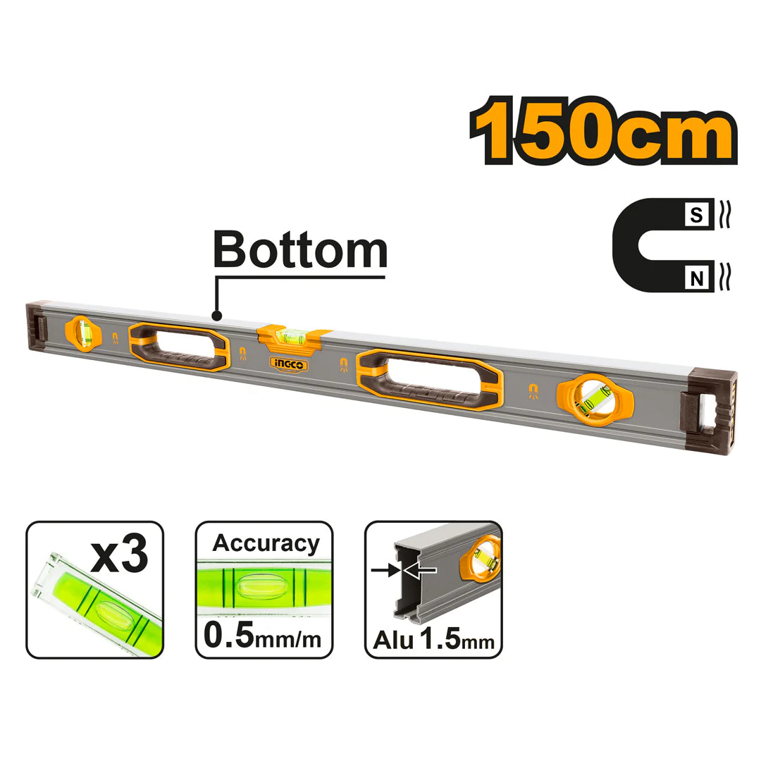 Ingco Spirit level with powerful magnets 150cm HSL38150M