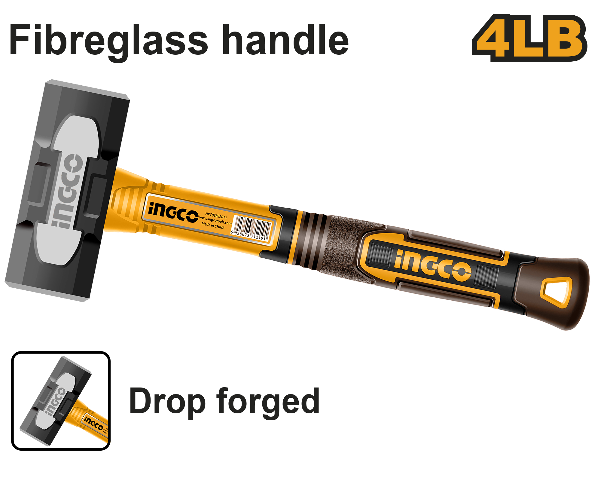 Ingco Sledge hammer 4lb innovated HSLH8104