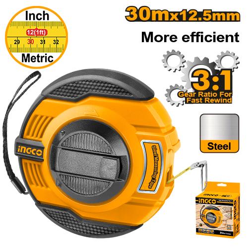 Ingco Steel measuring tape 30*12.5mm HSMT8430