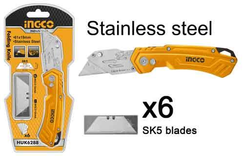 Ingco Folding knife 6pcs HUK6288