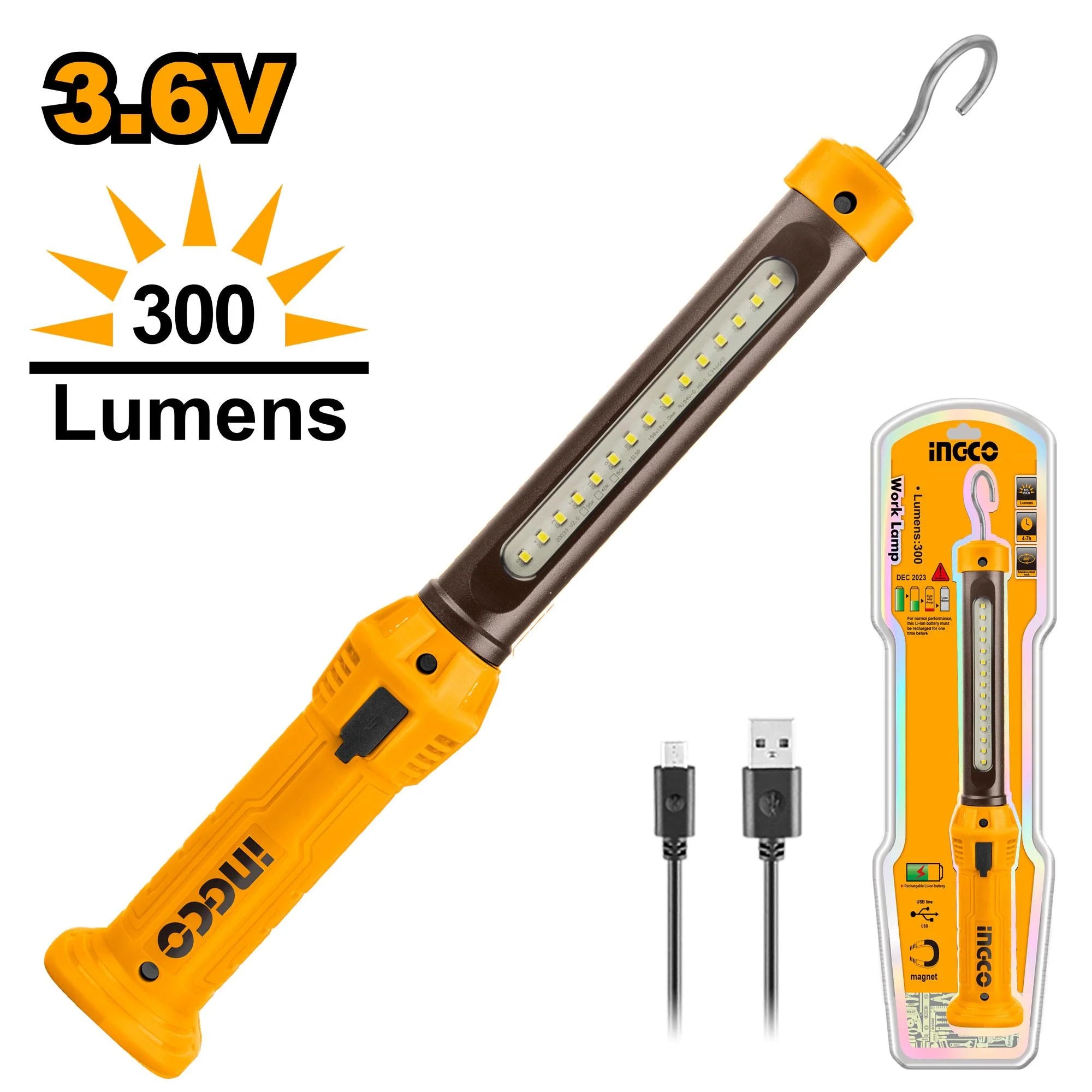 Ingco Cordless work lamp 3.5w HWLI35261