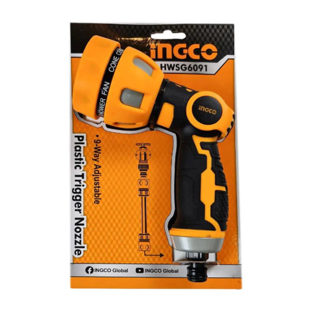 Ingco Plastic trigger nozzle 9 spray pattern with adapter HWSG6091