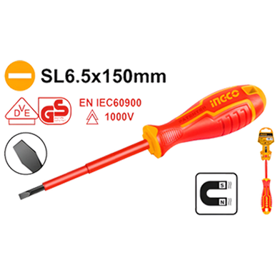 Ingco Insulated screwdriver SL6.5*150MM HISD816150