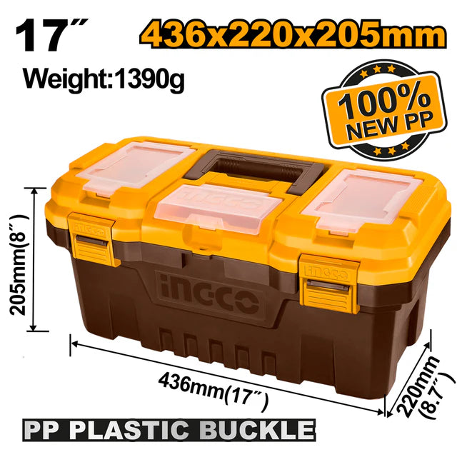 Ingco 17" Plastic tool box plastic buckle PBX1701