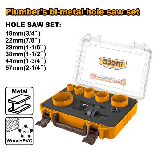Ingco 9 Pcs Plumber's bi- metal hole saw set AKH0091
