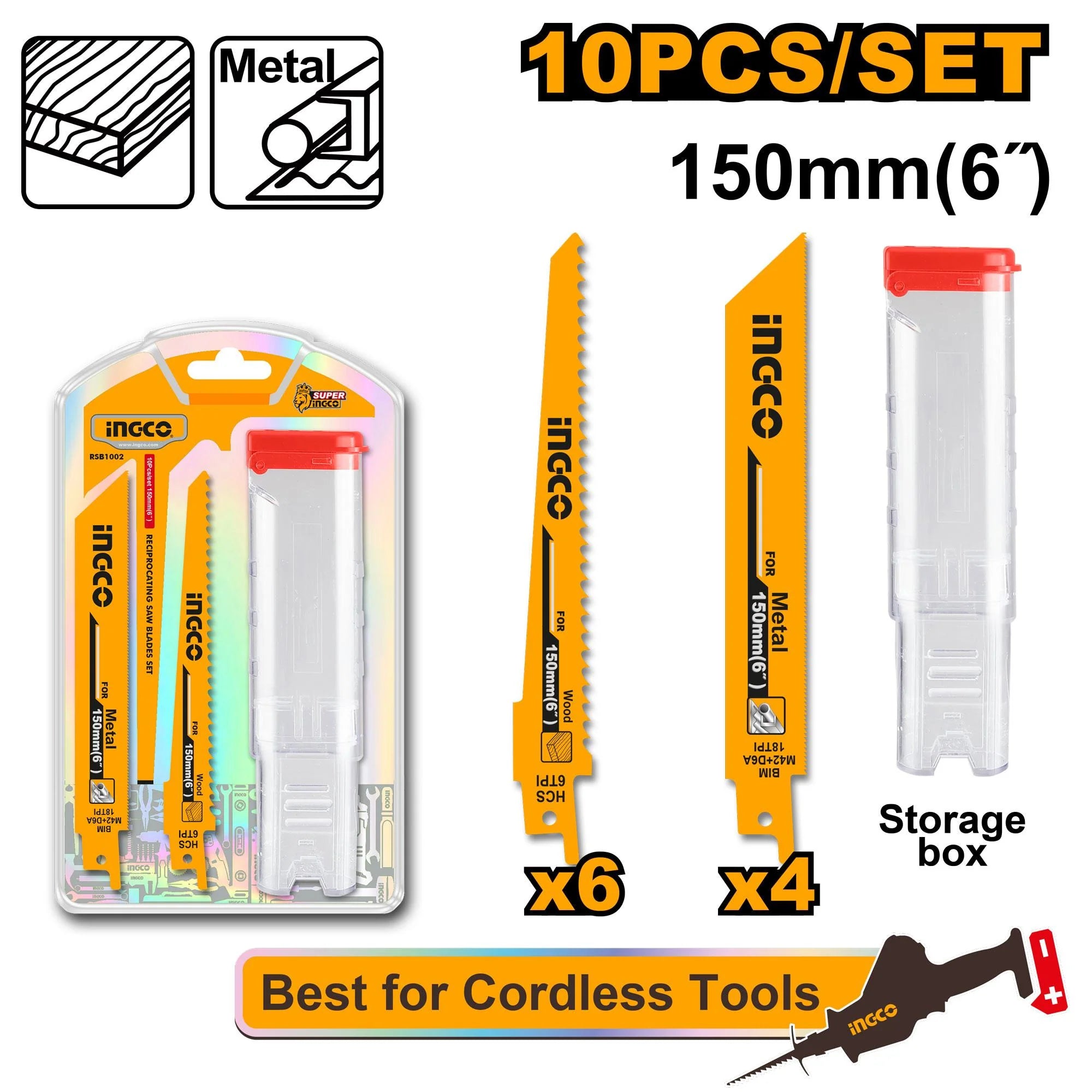 Ingco Reciprocating saw blades set RSB1002