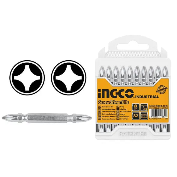 Ingco Screwdriver bits PH2+PH2 65MM 10 PCS SET SDB21PH233