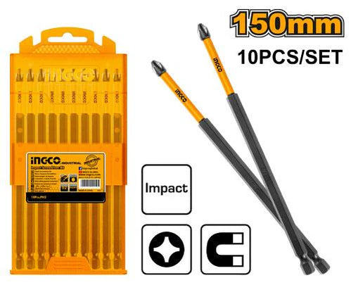 Ingco Impact screwdriver bits ph2 150mm 10pcs SDBIM11PH263