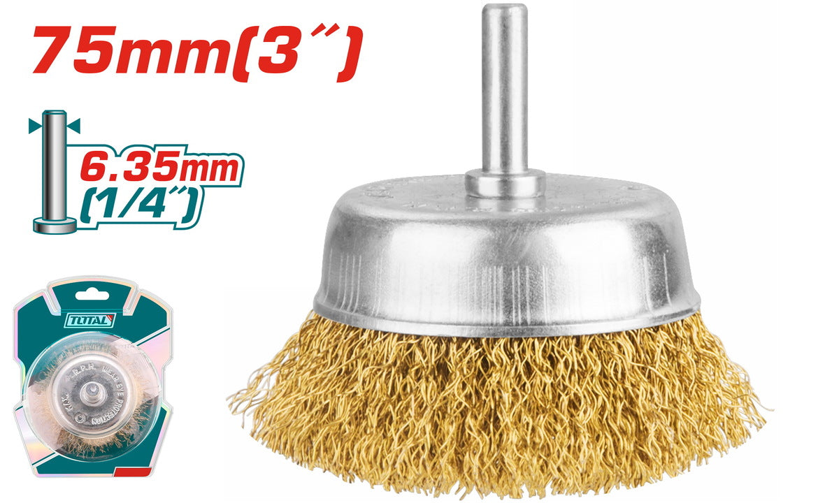 Total Wire cup brush 75mm TAC33031