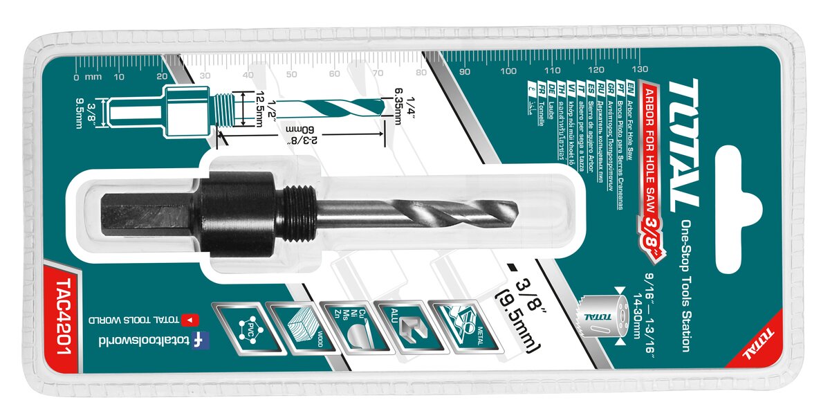 Total Arbor for hole saw 3/8" TAC4201