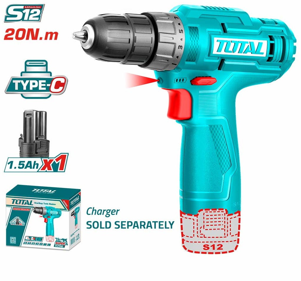 Total Lithium Ion Cordless Drill 12V TDLI12428