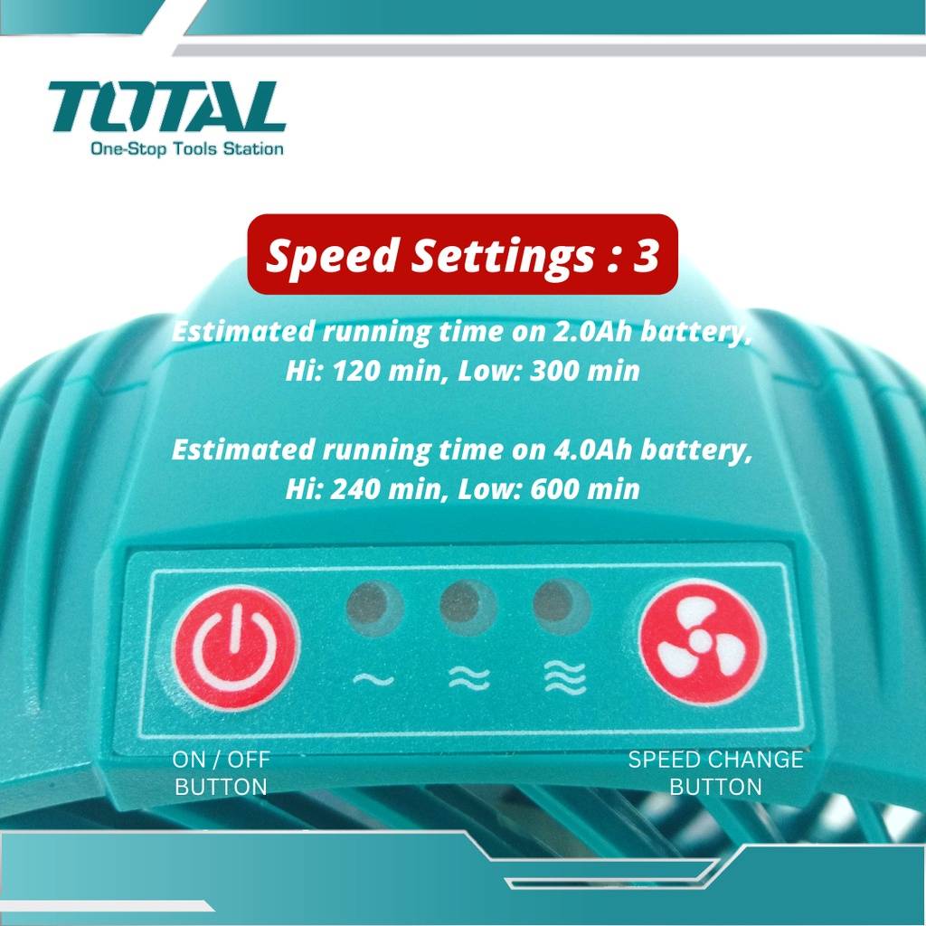 Total Lithium-ion fan 20V 7 Inch TFALI2007