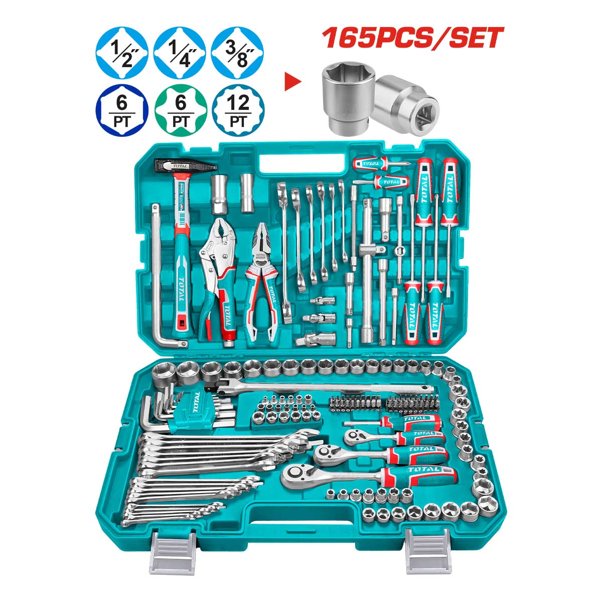Total 165 Pcs combination tools set THKTHP61657