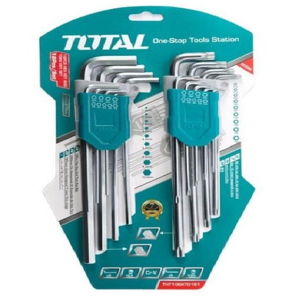 Total 18 Pcs Hex Key And Torx Key Set THT106KT0181