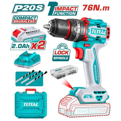 Total Compact Brushless Cordless Impact Drill TIDLI20768
