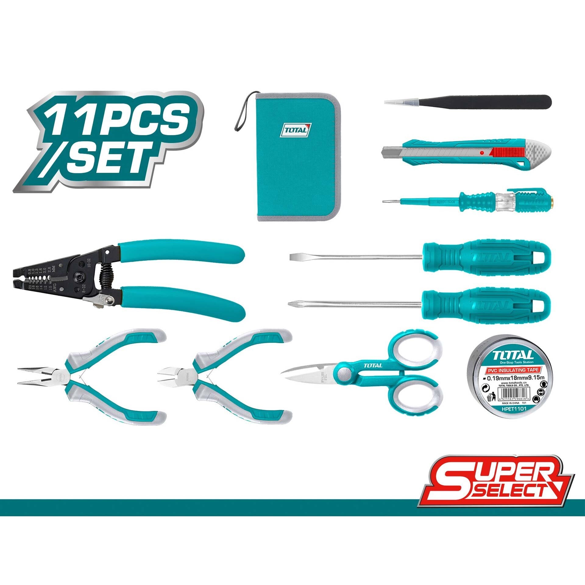 Total 11Pcs  Electricians Tools Set TKETS0111