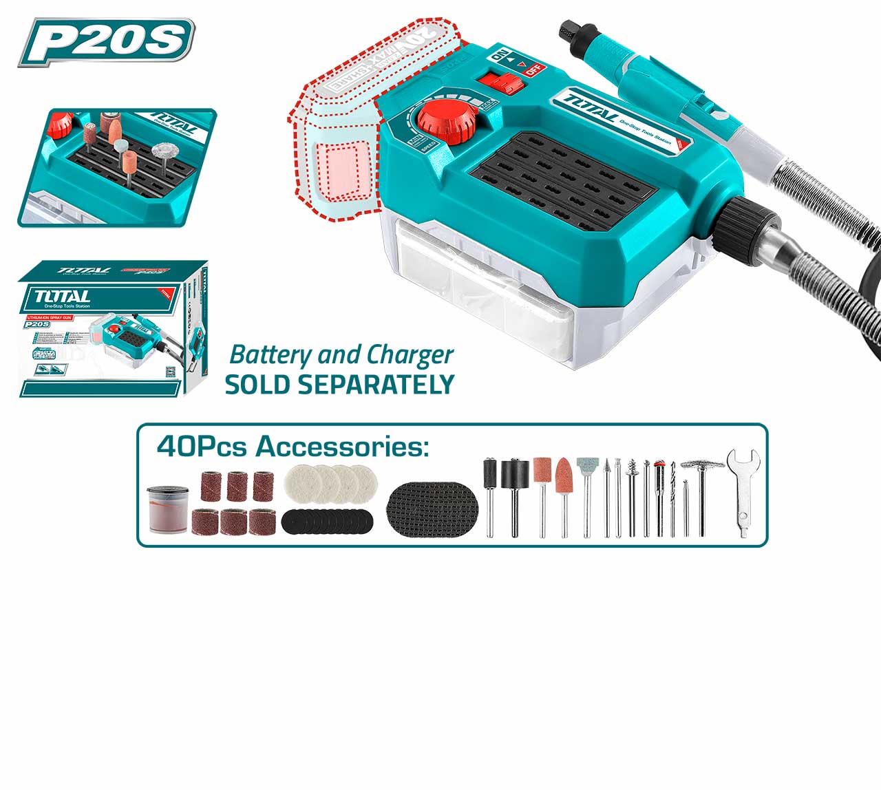 Total Cordless grinder TMGLI2001