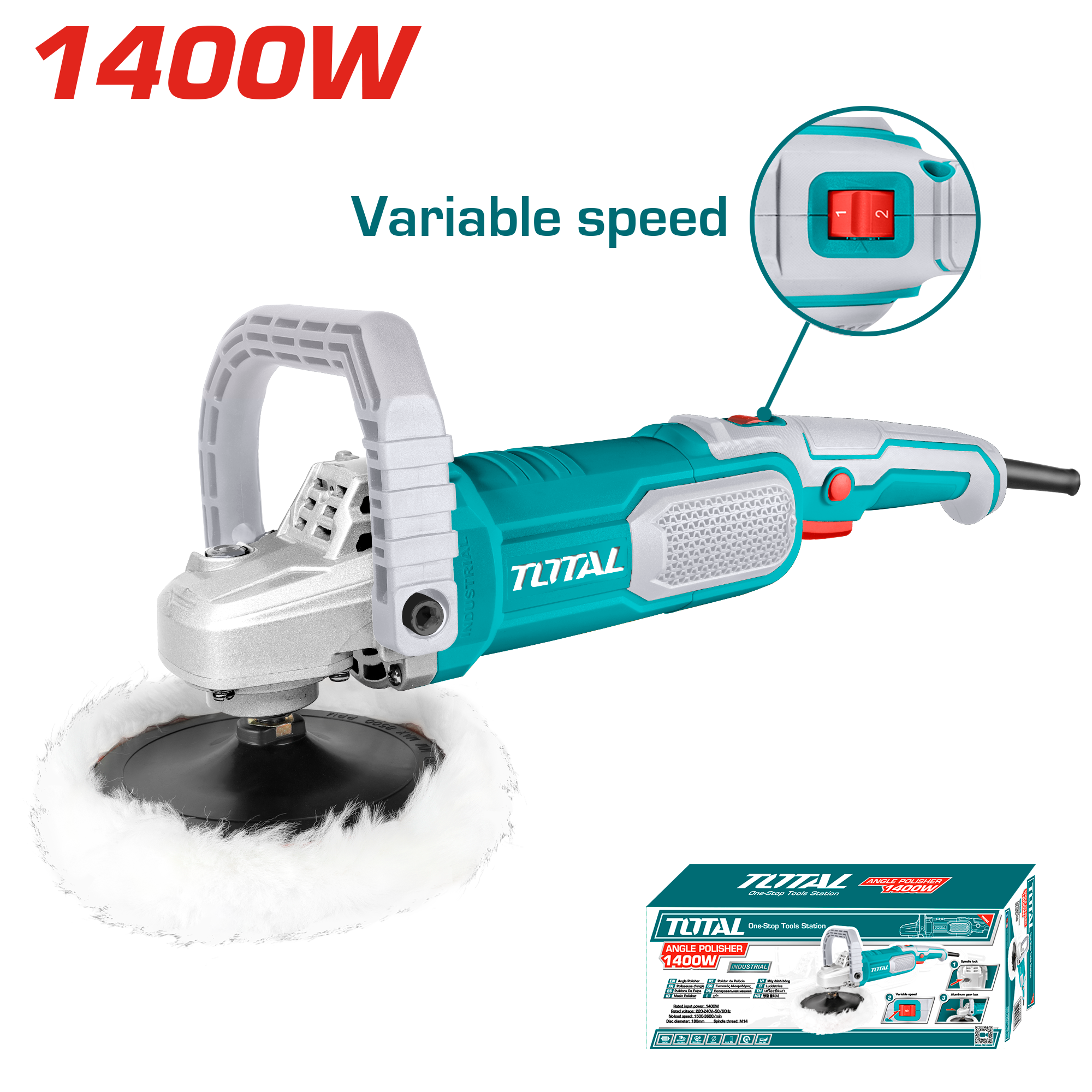 Total Polisher 1400W 180mm TP11418018