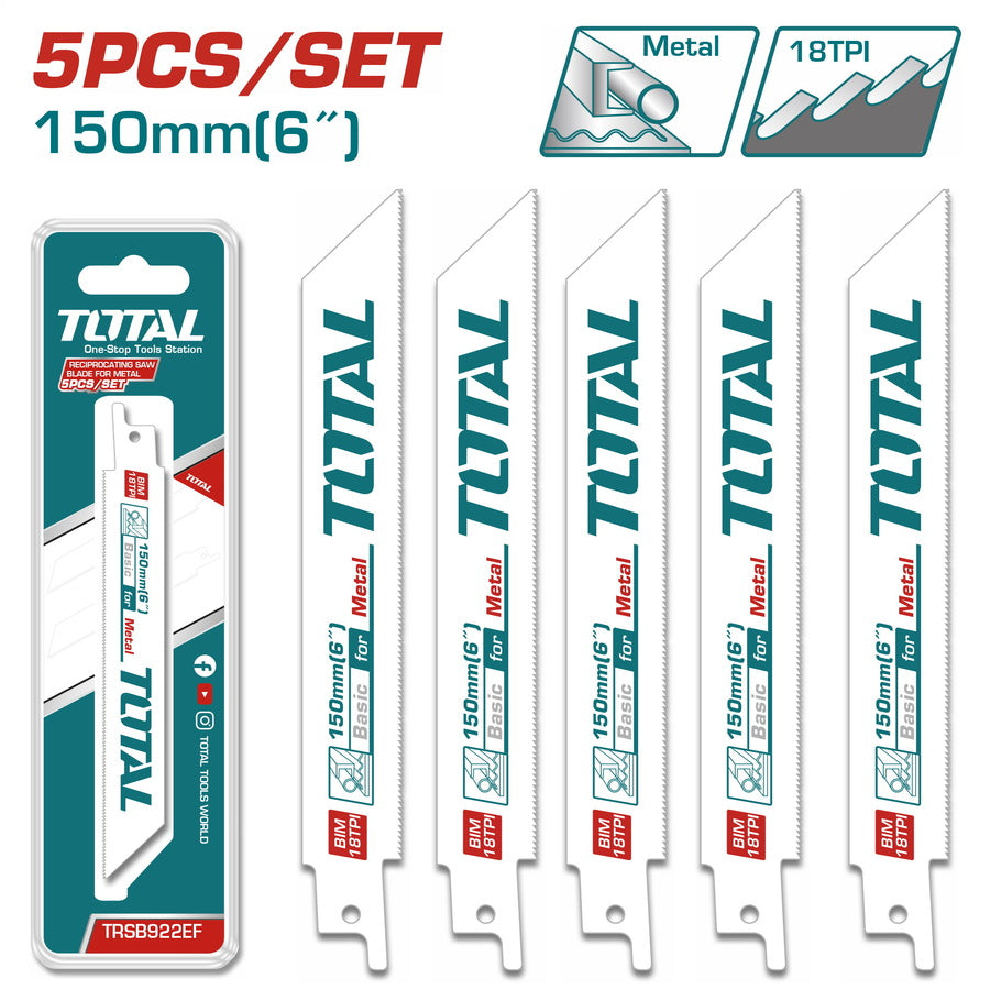 Total Reciprocating saw blades for metal TRSB922EF