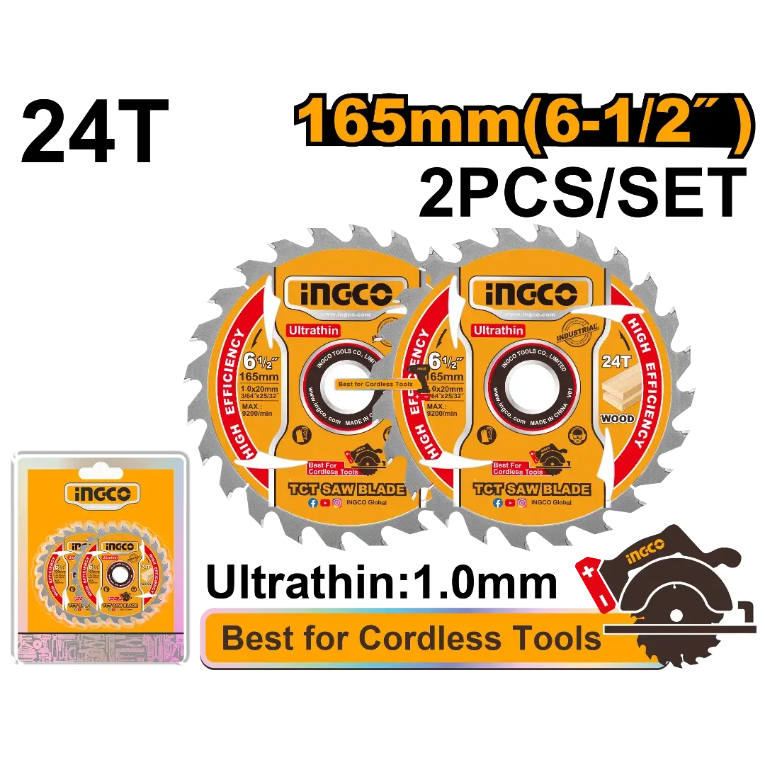 Ingco Ultra-thin TCT saw blade set TSB1653