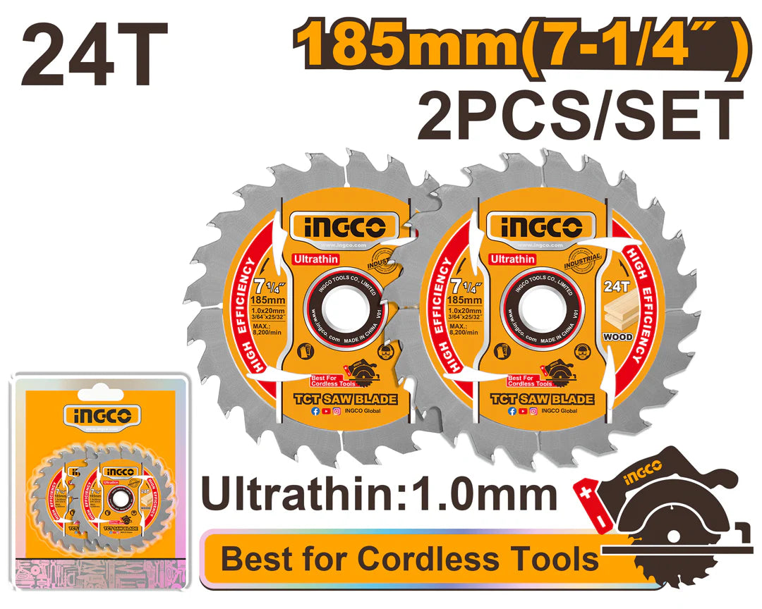 Ingco Ultra-thin TCT saw blade set TSB1853