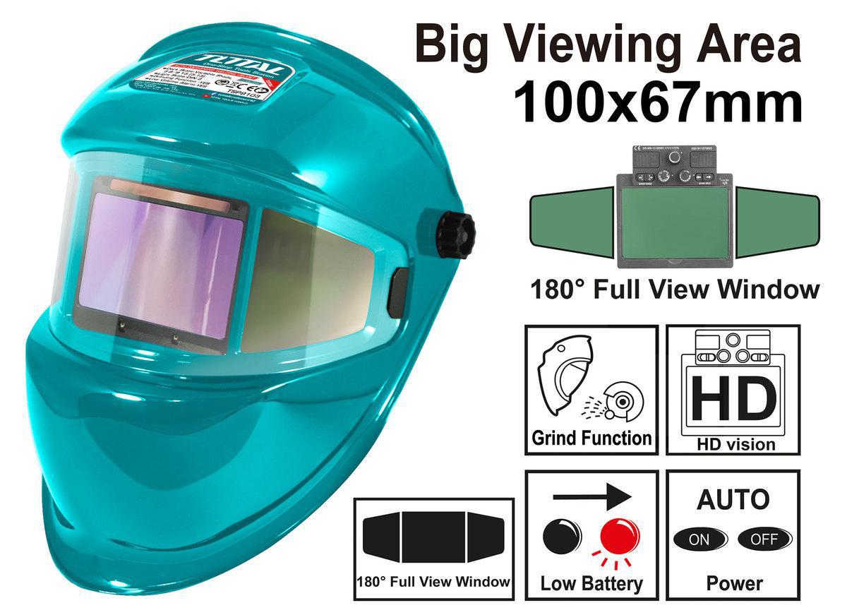 Total Auto Darkening Welding Helmet 100x67mm TSP9103