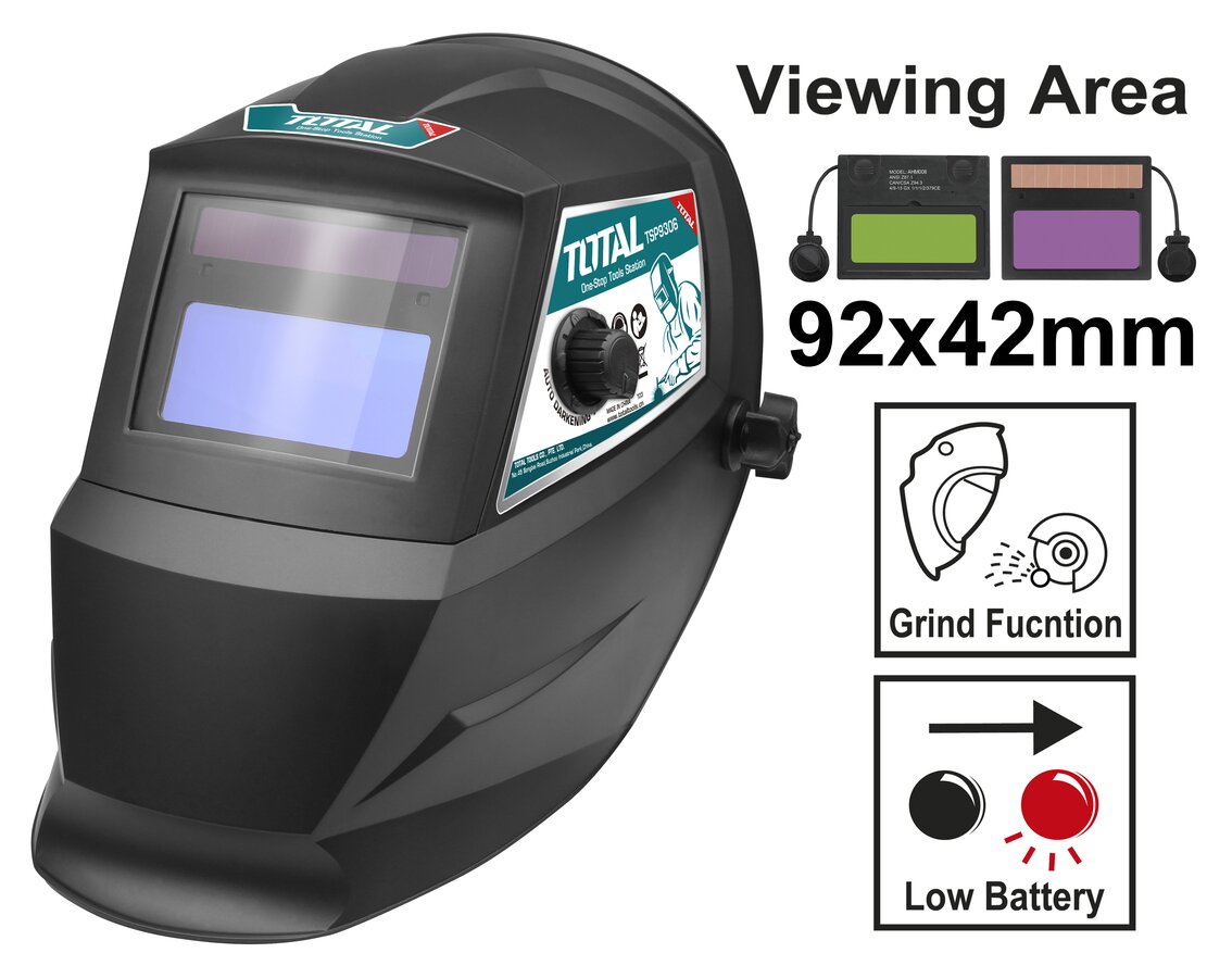 Total Auto Darkening Welding Helmet 92x42mm TSP9306