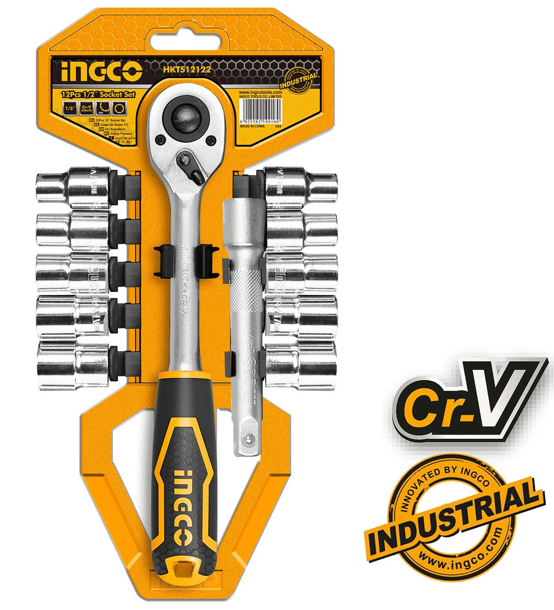 Ingco 12 Pcs 1/2" socket set HKTS12122
