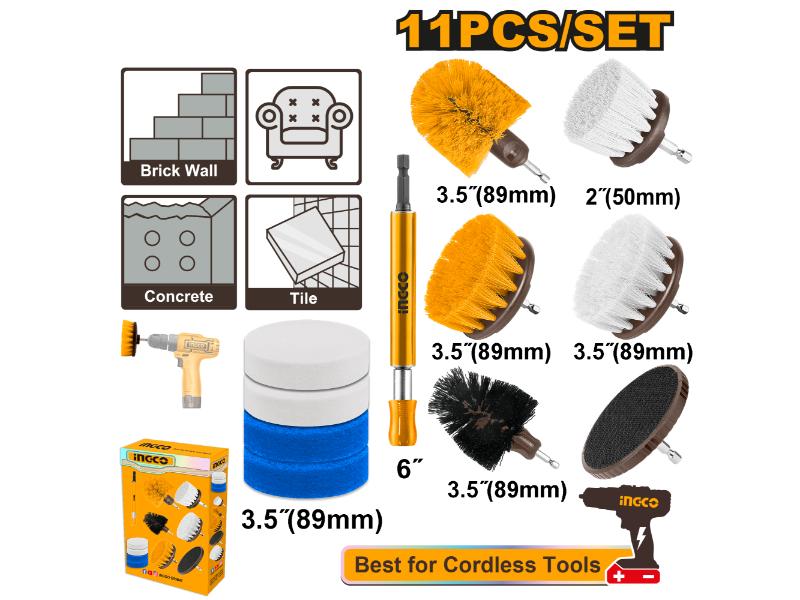 Ingco 11 Pcs Cleaning brush set WCB1101