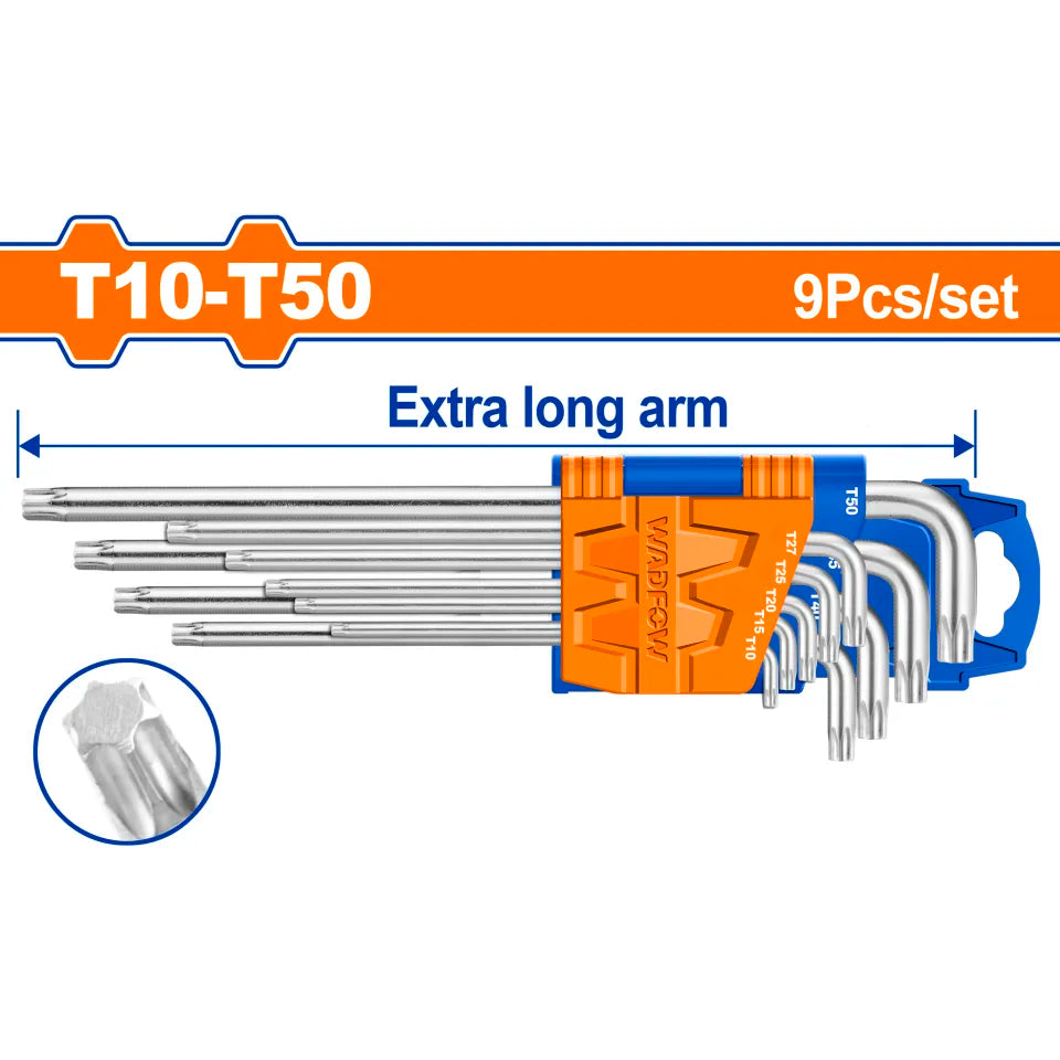 WADFOW 9pcs Torx key Extra Long WHK3292