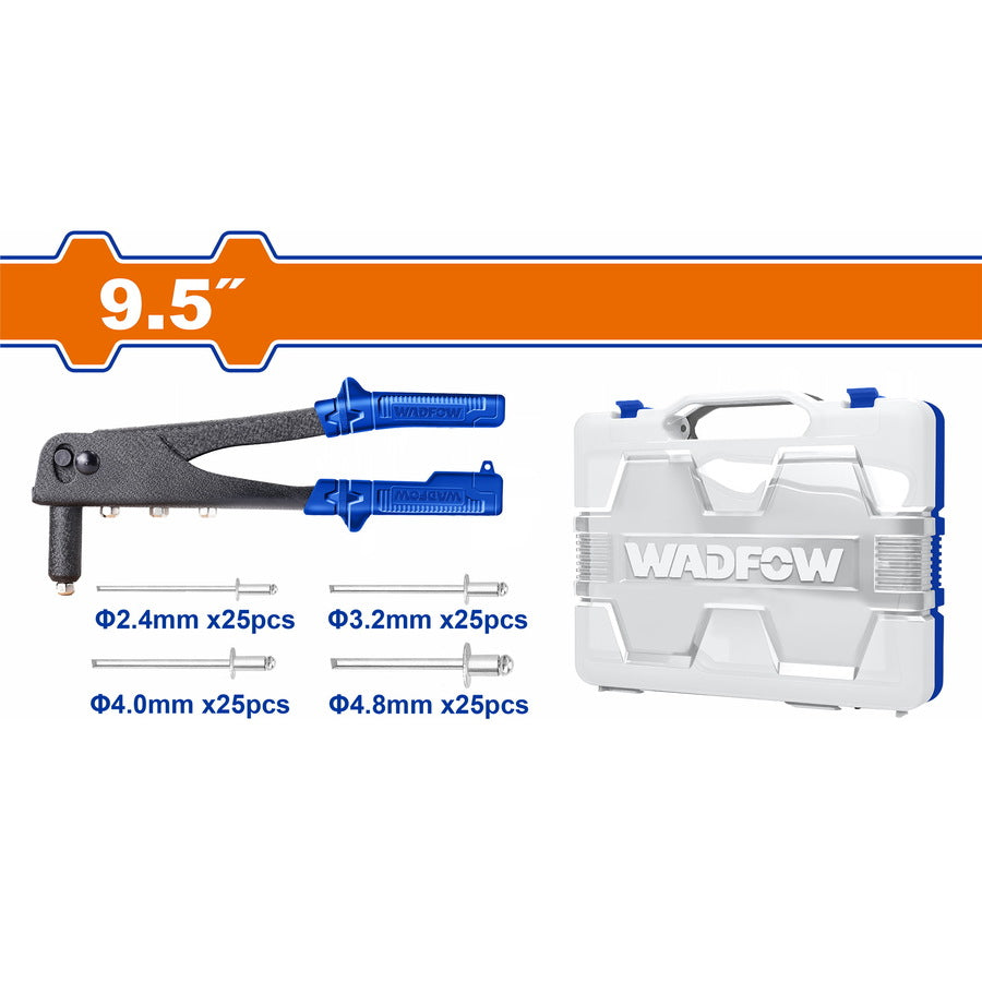 Wadfow 101 Pcs Hand Riveter & Rivets Kit WHR1909