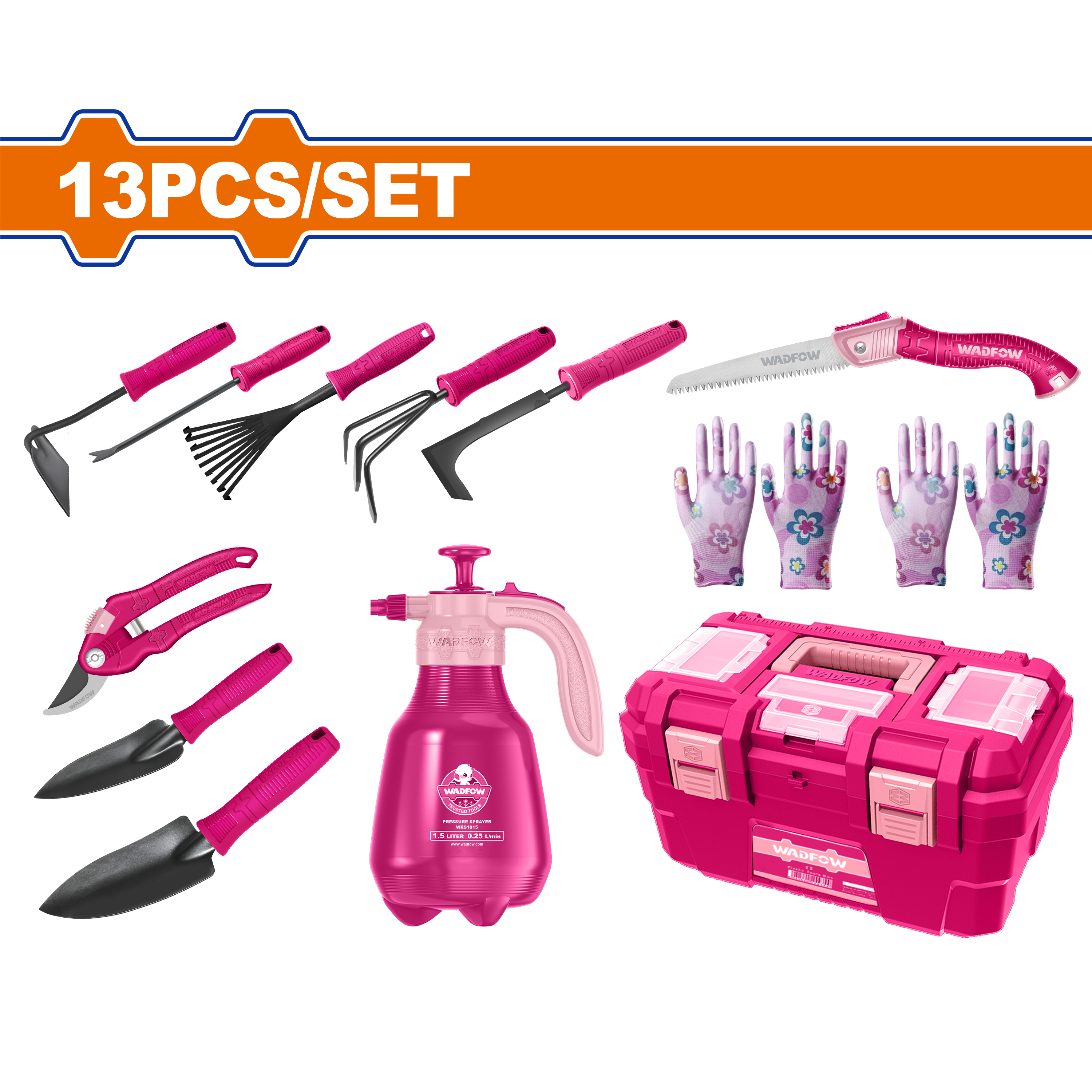 13 Pcs Pink Garden Tools Set (WHS5413)