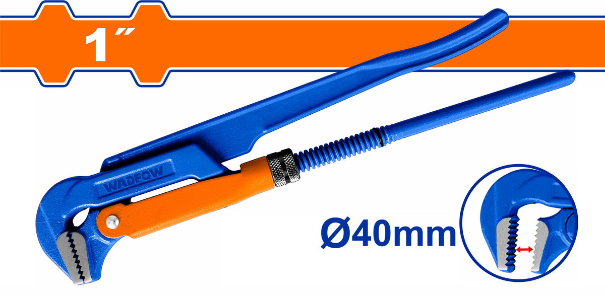 Wadfow 90° Heavy duty swedish pipe wrench WPW2101