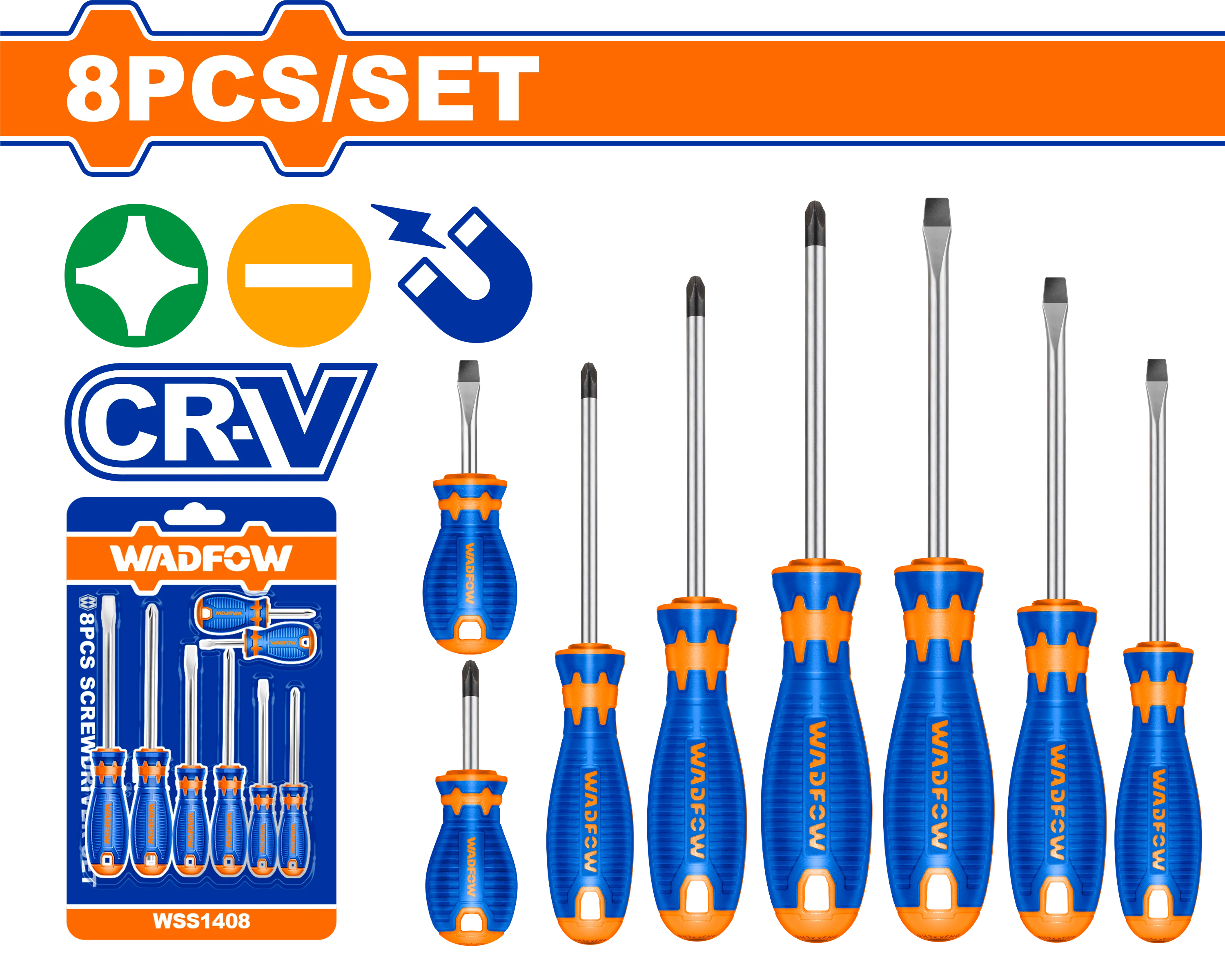 Wadfow 8 Pcs screwdriver set WSS1408