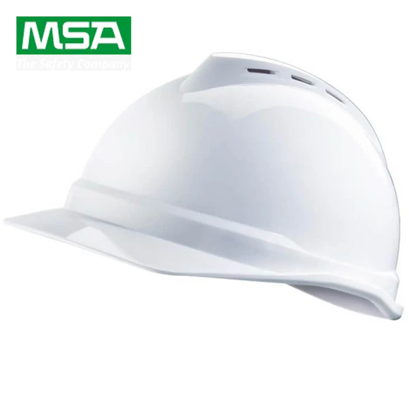 MSA V-Gard Safety Helmet with Wheel Ratchet Ventilated WHITE