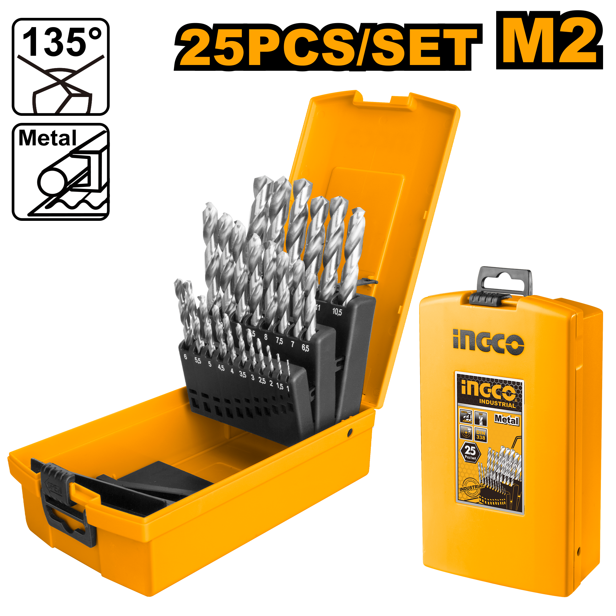 Ingco 25Pcs HSS drill bits set AKD1251