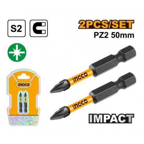 Ingco Impact screwdriver bits PZ2, 50MM 2PCS SDBIM71PZ250