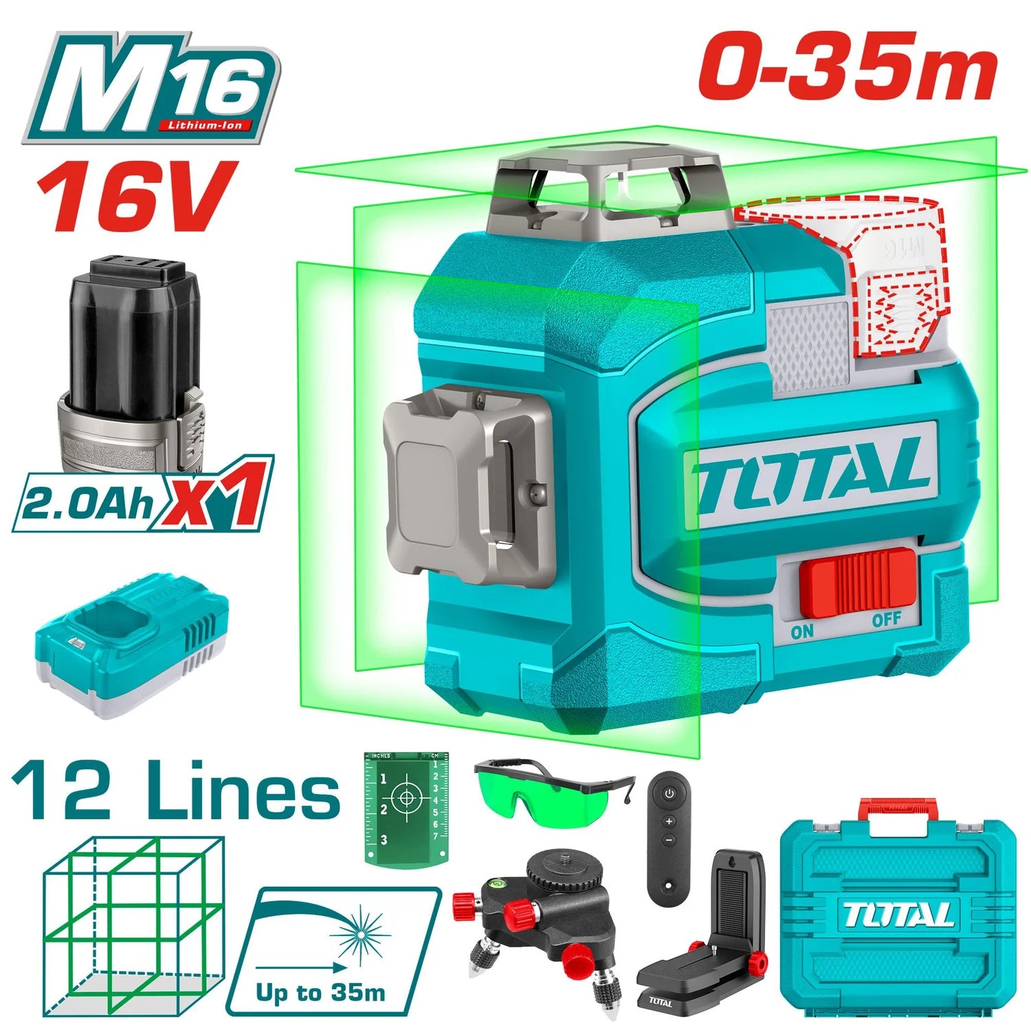 Total Cordless 3D laser level 16V TLL301201